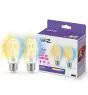 Pacco doppio 2x WiZ Smart LED E27 Pera Filamento 7W 806lm | Miglior Resa Cromatica - Dimmerabile - Sostitutiva 60W