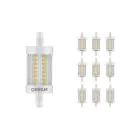 Confezione Multipack 10x Ledvance Performance LED R7s Doppio Ended 78mm Chiara 9.5W 1055lm - 827 Bianco Molto Caldo | Dimmerabile - Sostitutiva 75W